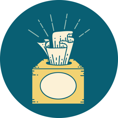 Bir insan tarafından çizilmiş bir dövme stili doku kutusu simgesi