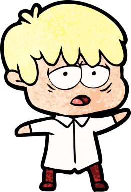 Bir insan tarafından çizilmiş bitkin çocuk çizgi filmi.