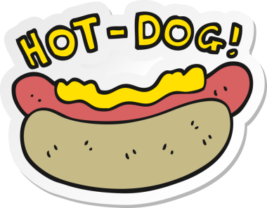 Bir insan tarafından çizilmiş bir sosislinin çıkartması.