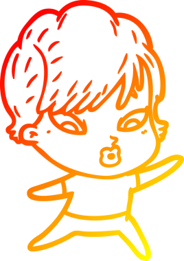 Bir insan tarafından çizilmiş bir karikatür kadın çizimi