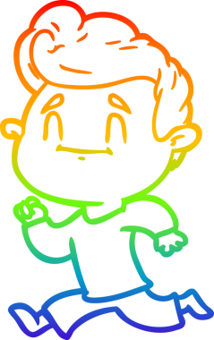 gökkuşağı gradyan çizimi mutlu bir çizgi film adamı tarafından çizilen bir insan tarafından çizilen