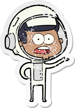 Bir karikatürün sıkıntılı çıkartması bir insan tarafından çizilmiş astronotu şaşırttı.