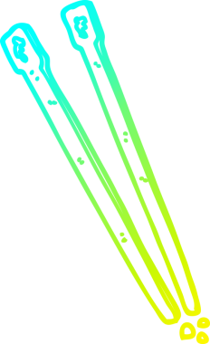 Bir insan tarafından çizilmiş ahşap çubukların soğuk gradyan çizgisi.