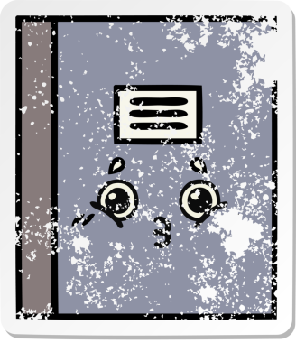 Bir insan tarafından çizilmiş şirin bir çizgi roman çıkartması.