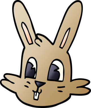 Bir insan tarafından çizilmiş karalama tavşan yüzü.