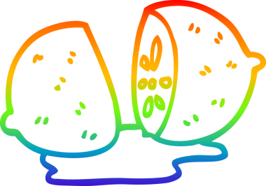 gökkuşağı gradyan çizgi çizimi bir insan tarafından çizilmiş narenciye meyvesi