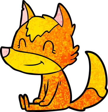 Bir insan tarafından çizilmiş tilki çizgi film karakteri