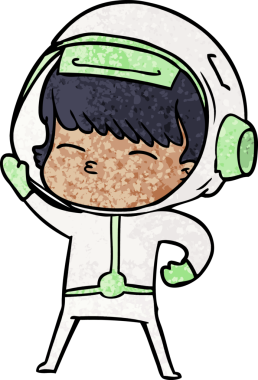 Bir insan tarafından çizilmiş bir astronot.