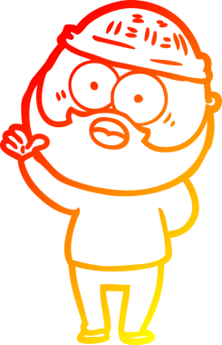 Bir insan tarafından çizilmiş sakallı bir adamın sıcak çizgi çizimi.