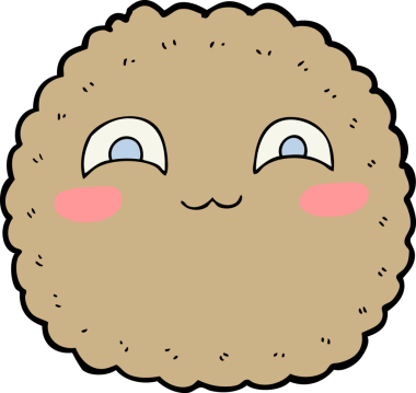 Bir insan tarafından çizilmiş çizgi film bisküvisi