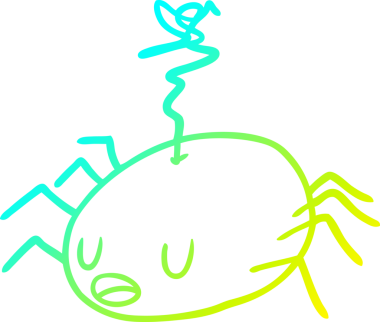 Bir insanın çizdiği cadılar bayramı örümceğinin soğuk gradyan çizgisi