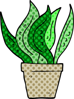 Bir insan tarafından çizilmiş karalama evi bitkisi.