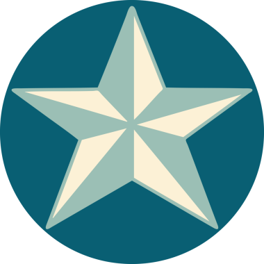 Bir insan tarafından çizilmiş bir yıldızın ikonik dövme şekli