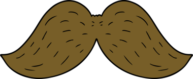 Bir insan tarafından çizilmiş çizgi film bıyığı.