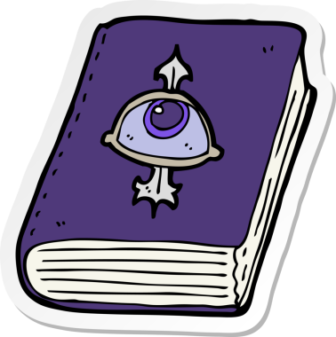 Bir insanın çizdiği büyü kitabının çıkartması.