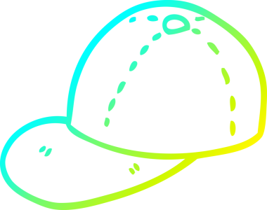 Bir insan tarafından çizilmiş beyzbol şapkasının soğuk gradyan çizgisi.