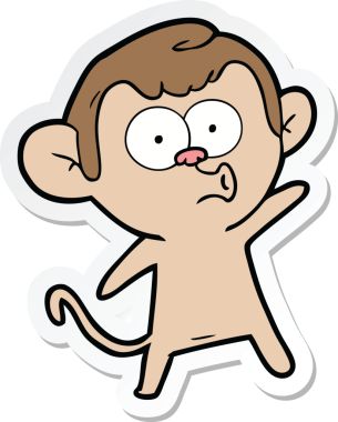 Bir insan tarafından çizilmiş bir karikatür çıkartması.