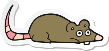 Bir insan tarafından çizilmiş çizgi film faresinin çıkartması.