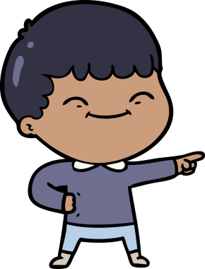 Bir insan tarafından çizilmiş mutlu çocuk çizgi filmi.