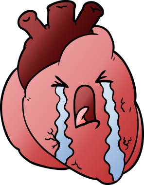 Bir insan tarafından çizilmiş kalp ağlaması.