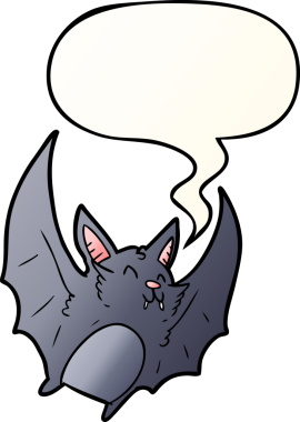 Bir insan tarafından çizilmiş yumuşak bir gradyan stiliyle konuşma balonu olan cadılar bayramı sopası çizgi filmi.