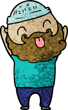 Bir insan tarafından çizilmiş sakallı bir adam.