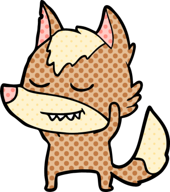 Bir insan tarafından çizilmiş dost canlısı bir kurt.