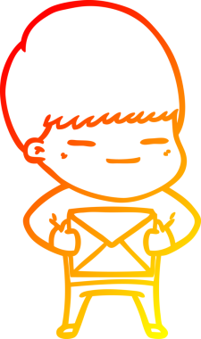 Bir insan tarafından çizilmiş, kendini beğenmiş bir çocuğun sıcak çizgi çizimi.