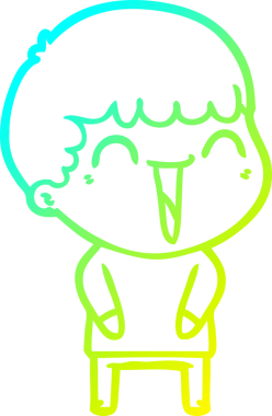 Bir insan tarafından çizilmiş mutlu bir adamın soğuk çizgi çizimi.