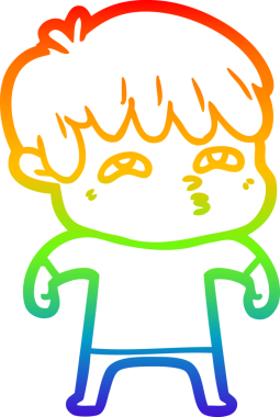 Gökkuşağı gradyanı çizimi Bir insan tarafından çizilmiş tuhaf bir çizgi