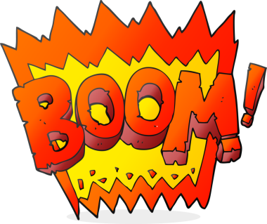 Bir insan tarafından çizilmiş serbest çizim çizgi film patlama sembolü