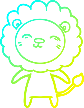 Bir insan tarafından çizilmiş karikatür aslanı çizimi.