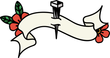 Bir insan tarafından çizilmiş demir çivi sancağıyla geleneksel dövme