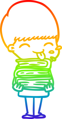 gökkuşağı gradyanı çizimi bir insan tarafından çizilmiş mutlu bir çizgi film çocuğu