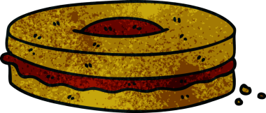 Bir insan tarafından çizilmiş garip bir çizgi film çikolatalı bisküvi.