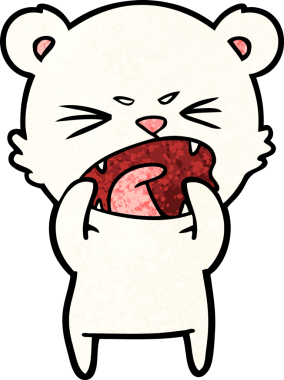 Bir insan tarafından çizilmiş kızgın kutup ayısı çizgi filmi.