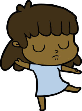 Bir insan tarafından çizilmiş ilgisiz kadın çizgi filmi.