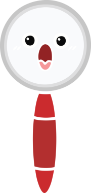 Bir insanın çizdiği büyüteçin düz renkli retro karikatürü