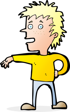 Çizgi filmci, bir insan tarafından çizilmiş saygısız bir jest yapıyor.