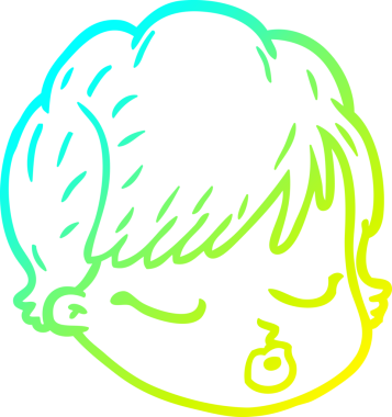 Bir insan tarafından çizilmiş bir karikatür kadın yüzü.