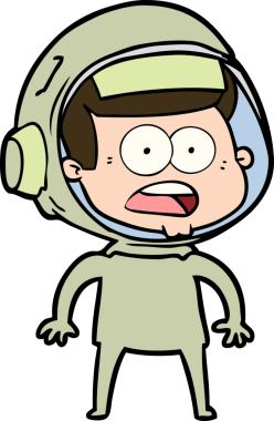 Karikatür bir insan tarafından çizilen astronotu şaşırttı.