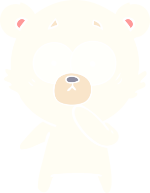 gergin kutup ayısı düz renkli çizgi film bir insan tarafından çizildi.