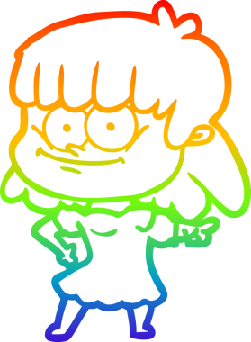 Bir insan tarafından çizilmiş gülümseyen bir karikatür çizimi.