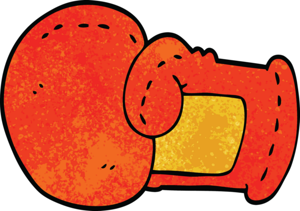 Bir insan tarafından çizilmiş karalama boks eldiveni.