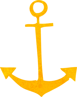 bir insan tarafından çizilmiş çizgi film çapa sembolü