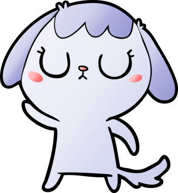 Bir insan tarafından çizilmiş şirin bir çizgi film köpeği.