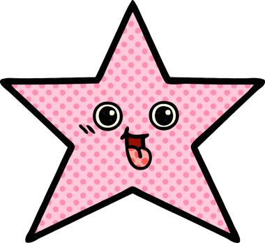 Bir insan tarafından çizilmiş yıldız balığı çizgi filmi.