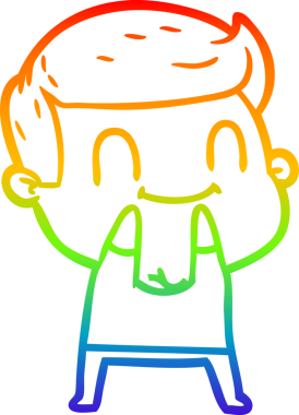 Bir insan tarafından çizilmiş gökkuşağı gradyan çizgi çizimi.