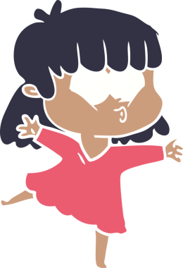 Bir insan tarafından çizilmiş düz renkli bir karikatür.