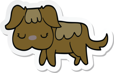 Bir insan tarafından çizilmiş bir köpeğin çıkartması.